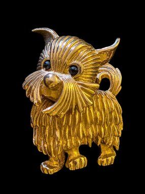 Vintage Boucher Scottish Terrier Dog Gold Tone Brooch 1.42" Pin